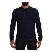 Dolce & Gabbana Long Sleeve Tops Blue, Herr