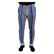 Dolce & Gabbana Blårandig Slim Fit Chinos Multicolor, Herr