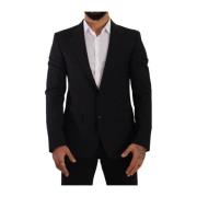 Dolce & Gabbana Elegant Svart Martini Slim Fit Kostym Black, Herr