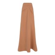 Cortana Tanami, långt linne och silke terrakotta kjol Brown, Dam