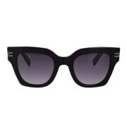 Bvlgari Fyrkantiga solglasögon med logotextur Black, Unisex