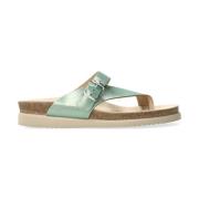 Mephisto Flat Sandals Green, Dam