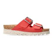 Mephisto Flat Sandals Red, Dam