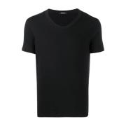 Tom Ford Svart Bomull V-Hals T-Shirt Black, Herr