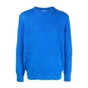 Off White Round-neck Knitwear Blue, Herr