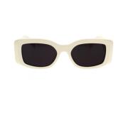 Celine Rektangulära solglasögon i elfenbensram grå linser White, Dam