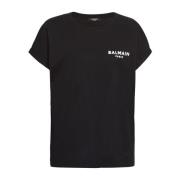 Balmain Flockad T-shirt Black, Dam