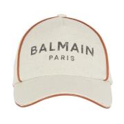 Balmain Bomull B-armékappa med logotyp White, Dam
