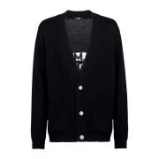 Balmain Stickad kofta med logotyp Black, Herr