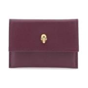 Alexander McQueen Svart läder skalle clutch väska Purple, Dam