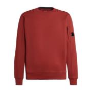 C.p. Company Klassisk Rund Hals Sweatshirt med Arm Lens Red, Herr