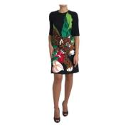 Dolce & Gabbana Lyxig Jungle Sheath Klänning Multicolor, Dam