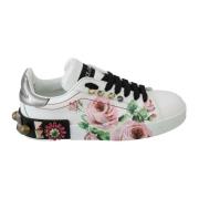 Dolce & Gabbana Blommig Kristall-Läder Sneakers Multicolor, Dam
