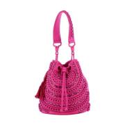 La Carrie Fuchsia Studded Bucket Väska Pink, Dam