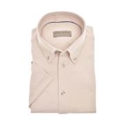 John Miller Short Sleeve Shirts Beige, Herr