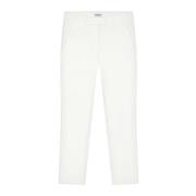 Dondup Sammet Slim-Fit Cropped Chino Byxor White, Dam