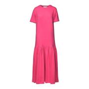Douuod Woman Lång klänning med korta ärmar Pink, Dam