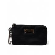 Dolce & Gabbana Lyxig Nylon-Läder Designer Pouch Black, Dam