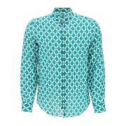 Peninsula Tryckt Linneskjorta med Knappstängning Multicolor, Herr