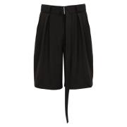 Louis Gabriel Nouchi Ull Shorts med Bältesögla och Fickor Black, Herr