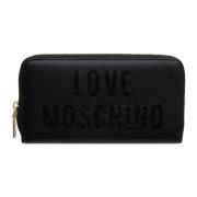 Love Moschino Logo Plånbok med Dragkedja Black, Dam