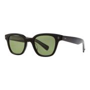 Garrett Leight Black/Pure Green Naples Sun Sunglasses Black, Unisex