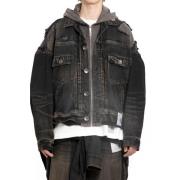 Mihara Yasuhiro Vintage Denim Hooded Jacket Black, Herr