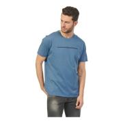 Harmont & Blaine Herr 100% Bomull T-shirt med 3D-logotyp Blue, Herr