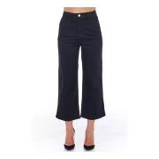 Frankie Morello Svarta High Waist Cropped Byxor Multipockets Black, Da...