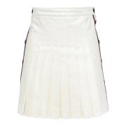 MVP wardrobe Tennis-stil Veckad Minikjol med Tryckknappar White, Dam