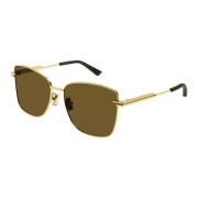 Bottega Veneta Gold/Brown Sunglasses Bv1237S Yellow, Dam