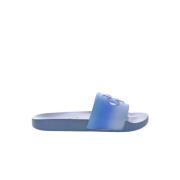 Calvin Klein Platta PVC-mules med logorelief Blue, Herr