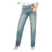 Hugo Boss 5-ficks jeans med knapp och dragkedja Blue, Dam