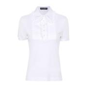 Dolce & Gabbana Vit Spets T-shirts och Polos White, Dam