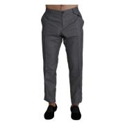 Dolce & Gabbana Grå Formell Klänningbyxa Slim Fit Byxor Gray, Herr