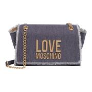 Love Moschino Logoskulderväska med Magnetlås Purple, Dam
