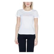 Calvin Klein Jeans Satin Dam T-shirt Vår/Sommarkollektion White, Dam