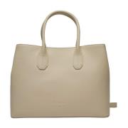 Patrizia Pepe Präglad Logga Shoppingväska Beige Beige, Dam