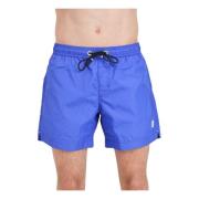 4Giveness Blå Sea Shorts med Logo Patch Blue, Herr