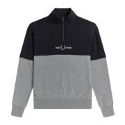 Fred Perry Färgblock Halv Zip Sweatshirt Multicolor, Herr