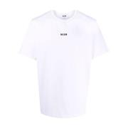Msgm Logo-print Vit T-shirt White, Herr