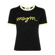 Msgm Stilren T-shirt för Män och Kvinnor Black, Dam