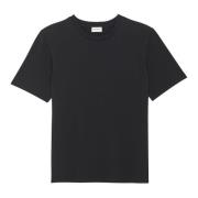 Saint Laurent Ekologisk Bomull Logo T-Shirt Black, Dam