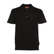 Daniele Fiesoli Svart Bomull Crepe Polo T-shirts Black, Herr