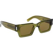 Saint Laurent Ikoniska solglasögon med enhetliga linser Green, Dam