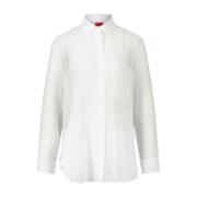 Hugo Boss Sommar Crêpe Blus Elodina White, Dam