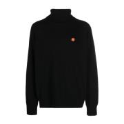 Kenzo Svart Boke Flower Roll-neck Jumper Black, Herr