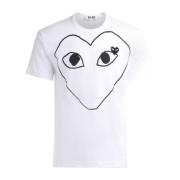 Comme des Garçons Play Vit Bomull Hjärta Fram T-Shirt White, Herr