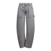 The Attico Wide-Leg Effie Jeans Gray, Dam