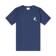 Isabel Marant Logotyp Bomull T-shirt i Blå Blue, Herr